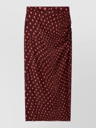 Stella McCartney midi skirt polka dot ruched detail