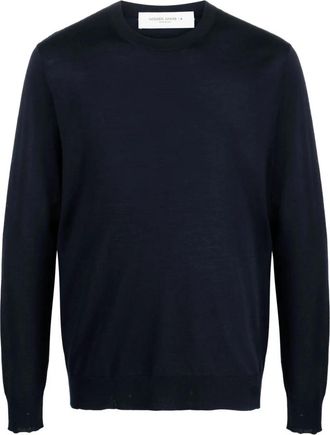 Golden Goose Round-neck Truien - Heren - Ronde hals truien - Blauw - L - Truien & Vesten