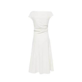 P.A.R.O.S.H. Pingu Midi Jurk - Dames - Casual kleedjes - Beige - XS - Polyester - Kleedjes