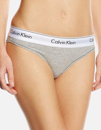 Calvin Klein Womens Modern Cotton Bikini Brief, Grey Heather - Size: 14
