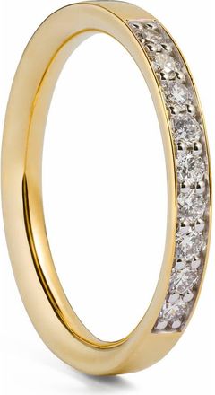 Monica Vinader Essential Lab Grown Diamond Pav&eacute; Stacking Ring in 18K Gold Vermeil /Diamond at Nordstrom, Size 6.75