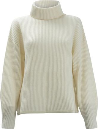 Max & Moi roll-neck ribbed sweater - women - Wool/Cashmere - S - Neutrals