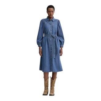 Levi's Dames, Jurken, Blauw, Maat: M Katoen