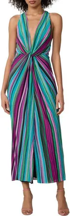 Diane Von F&uuml;rstenberg Zella Stripe Racerback Maxi Dress in Tropez Stripe Gossip Pink at Nordstrom, Size X-Small