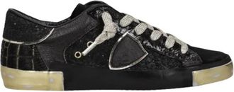 Philippe Model Prsx Low - Dames - Sneakers - Zwart - 37 EU - Leer - Schoenen