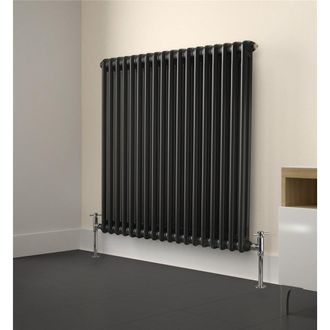 Clifton Anthracite Horizontal Radiator with 2 Columns 600mm (H) x 650mm (W)