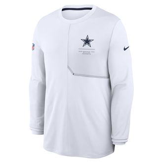 Nike Dallas Cowboys Sideline Coach Nike Mens Dri-FIT NFL Long-Sleeve Top in White | 03B1081K7RD-B8B