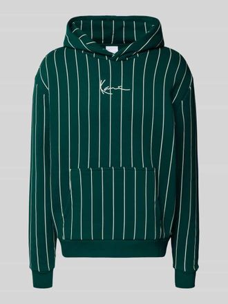 Karl Kani Hoodie mit Logo und K&auml;nguru-Tasche in Petrol, Gr&ouml;&szlig;e L