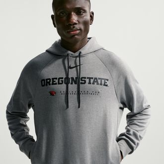 Nike Oregon State Beavers Nike Mens NCAA Basketball Coaches Pullover Hoodie in Grey | IM3041-063