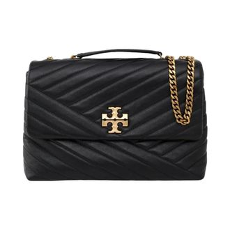 Tory Burch Tassen, Dames, Zwart, ONE Size, Leer, Zwarte Hang-Up Tas met Twee Compartimenten