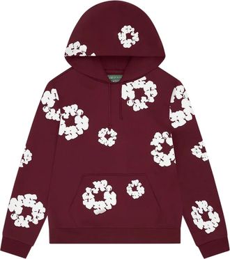 Denim Tears Felpa con stampa ghirlande e cappuccio - Rosso