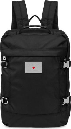 Love Moschino Infinity Love Zwarte Crossbodytas met Klep - Dames - Rugzakken - Zwart - ONE Size - Polyester - Tassen