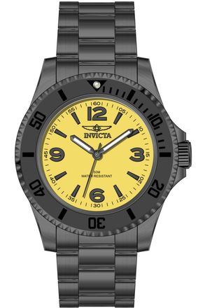 Invicta Specialty 69713 Herenhorloge - Quartz Uurwerk - Roestvrij Staal met Gele Wijzerplaat - 40 mm