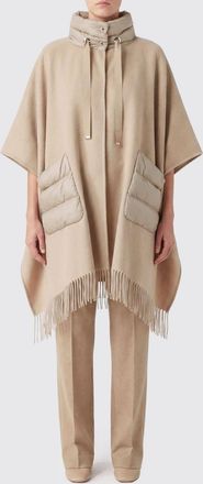 Herno Mantella Resort in lana e cashmere con inserti trapuntati e frange