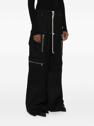 Rick Owens Womens Black Zip Drawstring Trousers Cotton - Size EU 36 (Womens)