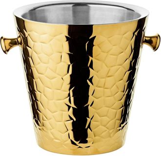 Edzard Premium Sektkühler Capri aus Edelstahl, hochglanzpoliert und doppelwandig ø 23 cm, Gold