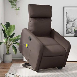 vidaXL Vidaxl - Sill&oacute;n Reclinable De Masaje De Pie De Cuero Sint&eacute;tico Marr&oacute;n