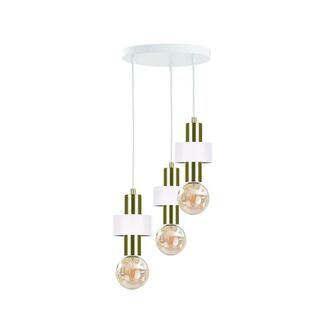 Netlighting Unica Cluster Pendant Ceiling Light White Gold 35cm 3x E27