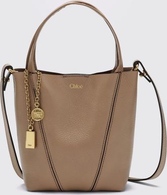 Chlo&eacute; Borsa a mano mini Spin in pelle di vitello a grana con anello