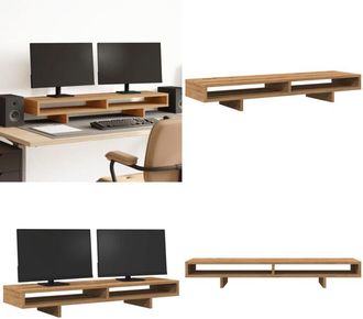 vidaXL Supporto per Monitor Rovere Artigianale 100x27x15 cm Truciolato - Supporto monitor - Monitor supporto