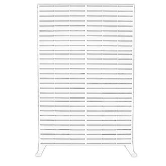 Siediti Fuori e Dentro Panel separador / celos&iacute;a de acero pintado blanco con l&iacute;neas