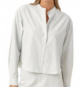 Sundays Sadie Long Sleeve Shirt In Silver Top Stitch