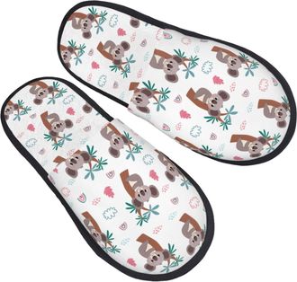 Generic Slippers For Women Koala And Plants Furry Slippers Lightweight Warm Man Shoes, For Indoor Outdoor, Home, Travel, L