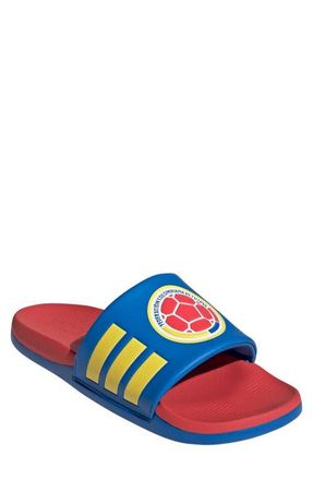 adidas Gender Inclusive Adilette Comfort 2.0 Colombia Slide Sandal in Glory Blue/Semi Lucid Red at Nordstrom, Size 10 Womens