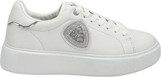 Blauer Schoenen, Dames, Wit, 40 EU, Witte Venus Sneakers met Strass Logo