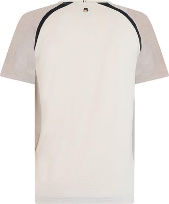 HUGO BOSS Mens Short Sleeve Jersey Mesh T-Shirt White Open Polyester T-Shirts And Polos