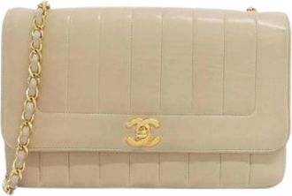 Chanel Pre-owned Vintage Schoudertas - Dames - Vintage Schoudertas - Beige - ONE Size - Leer - Vintage