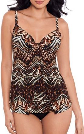 Miraclesuit Tigress Gala Underwire Tankini Top in Blm at Nordstrom Rack, Size 10