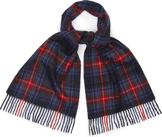 Oliver Brown Tartan Cashmere Scarf - Purple Stewart