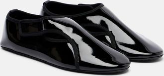 Alaia Alaïa Criss Cross leather-trimmed ballet flats