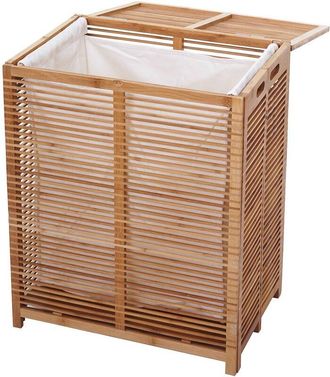 Hhg Hhg - Nunca Usado] Arc&oacute;n Para La Ropa 563, Caja Para La Ropa Cesto Para La Ropa Colector De Ropa, Bamb&uacute; 61x50x35cm