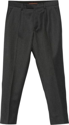 Ermenegildo Zegna Broeken, Heren, Grijs, M, Katoen, Pure Wool Pleated Fit Pantalon