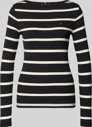 Tommy Hilfiger Slim Fit Langarmshirt aus Viskose-Mix in Black, Gr&ouml;&szlig;e XXL