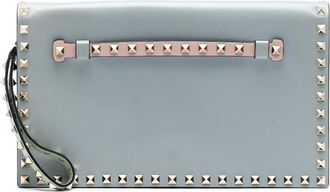 Valentino Pre-owned Valentino Tricolor Rockstud Wristlet Clutch BG1399NWB3