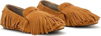 AllSaints Sandy Fringe Loafer in Tan Brown at Nordstrom, Size 10Us