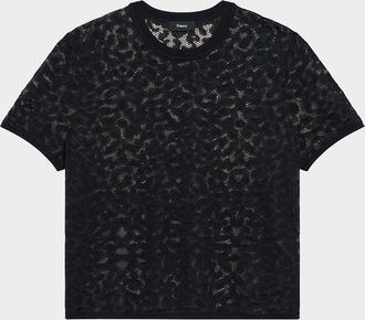 Theory Short-Sleeve Lace Tee