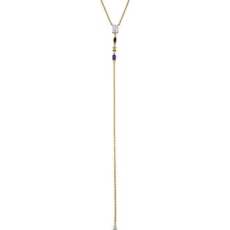 Delmar Semiprecious Stone Lariat Necklace in Gold Multi at Nordstrom Rack