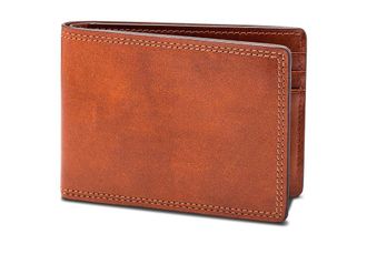 Bosca Dolce Collection - Small Bifold Mens Wallet Bi-fold Mens Wallet Amber, Leather