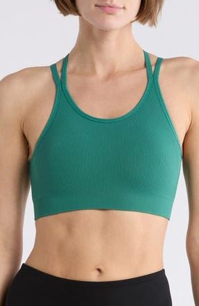 Zella Crossback Seamless Sports Bra in Green Heirloom at Nordstrom Rack, Size Medium