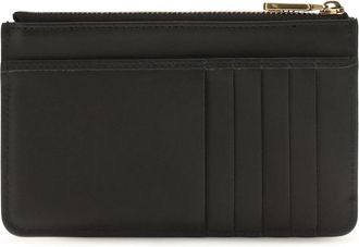Dolce & Gabbana Womens Leather Zip Card Holder Nero Calf Bos Taurus Wallet