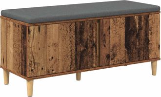 vidaXL Banco De Entrada Con Coj&iacute;n Madera Vieja 100 X 38 X 46 Cm Vidaxl
