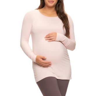 Felina Stretch Cotton & Modal Maternity T-Shirt in Sepia Rose at Nordstrom, Size Large