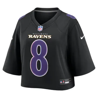 Nike Lamar Jackson Baltimore Ravens Nike Womens NFL Cropped Tundra Game Jersey in Black | WCJF00A8GF-VG1