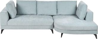 Beliani Corner Sofa 3 Seater MARUM Chenille Light Blue Left Hand