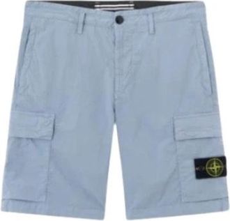 Stone Island Cargo Shorts Tela Paracadute - Heren - Korte Broeken - Blauw - W32 - Katoen - Korte Broeken