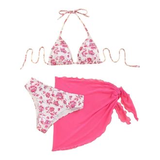 Generic Womens Bikini Set, Triangle Bikini Top and High Waist Bottoms Womens Sports Training Swimsuit Padded Two Piece Tummy Control Swimwear Swimming Costume